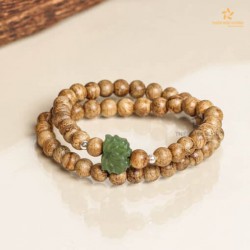 Vòng tay Trầm Hương Sen Thạch Bích đôi – Trầm Hương Indo Vân Hoa