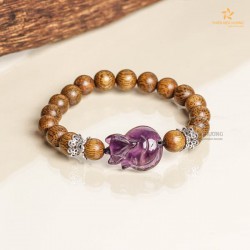 Vòng tay Trầm Hương Hồ Ly Đá – Trầm Tốc Việt Nam Vân Dọc