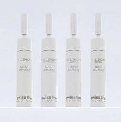 Tinh chất Nano Diamond trắng da Swissline Cell Shock White Super Ampoule 18 ống x 3ml - MS 1210C