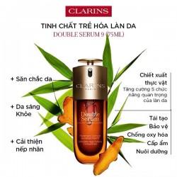 Tinh chất chống lão hóa toàn diện Clarins Double Serum G9 [Hydric+Lipidic System] 75ml