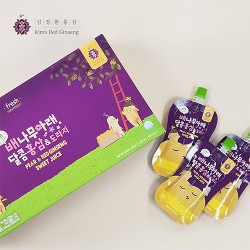 Kim's Red Ginseng Pear & Red Ginseng Sweet Juice - Hồng sâm lê hoa chuông thượng hạng cho trẻ em (20 gói x 60ml)