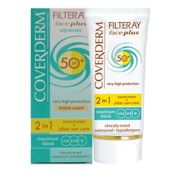 Kem chống nắng cho da dầu, da mụn Coverderm Filteray Face Plus SPF 50+ Oily Acneic Tinted